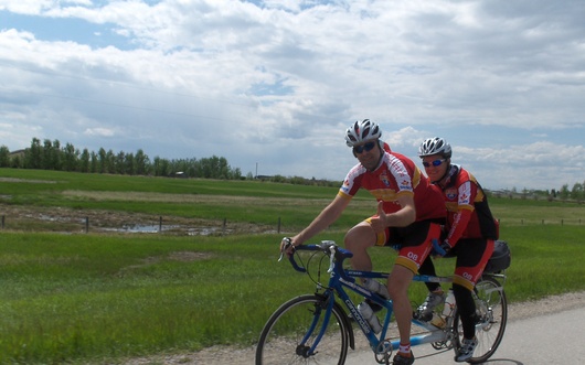 Andy Brooks (right) rode tandem with Peter Murk in the Sears National Kids Cancer Ride